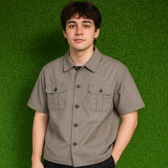 Lyle & Scott Black Label Striped Utility Shirt – Size M (Thrifted)