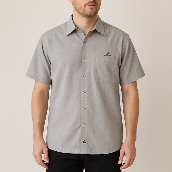 Lyle & Scott Collection Short Sleeve Shirt – Light Grey (Thrifted, Size L)