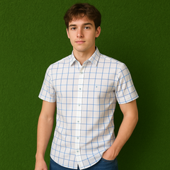 Louis Quatorze Slim Fit Checked Shirt - Size M (Thrifted)