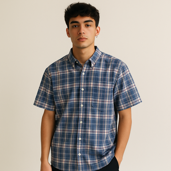 Giordano Plaid Casual Shirt - Large