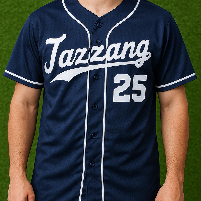 Navy Blue “Jazzang 25” Baseball Jersey – Men’s Size Large