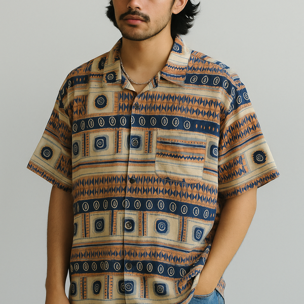 Vintage Uppish Tribal Pattern Shirt - Size L (Thrifted)
