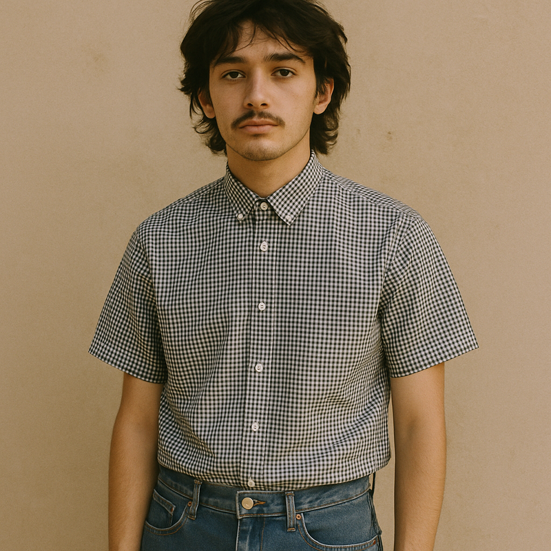 Zara Man Vintage Gingham Slim Fit Shirt