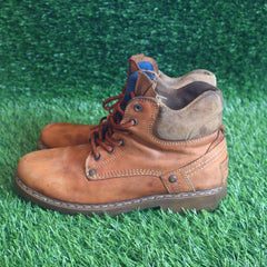 Wrangler Men's Nubuck Leather Ankle Boots with TPR Sole (8, 42, Brown)