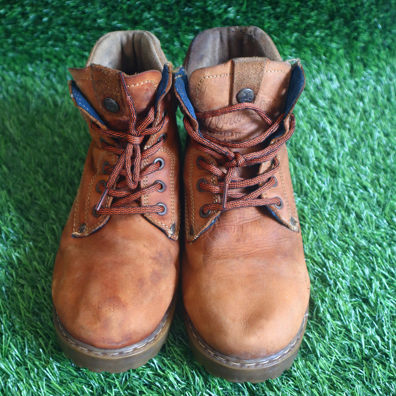 Wrangler Men's Nubuck Leather Ankle Boots with TPR Sole (8, 42, Brown)