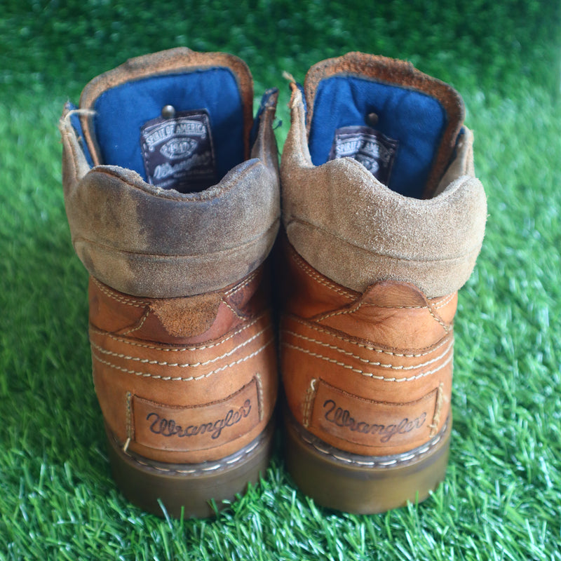 Wrangler Men's Nubuck Leather Ankle Boots with TPR Sole (8, 42, Brown)