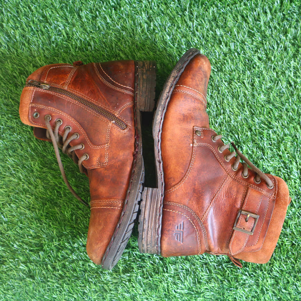 Red Tape Men Brown High-Top Leather Boots (9)