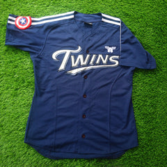 Marvel x Twins Navy Jersey (Captain America Edition) – Unisex, Size Large