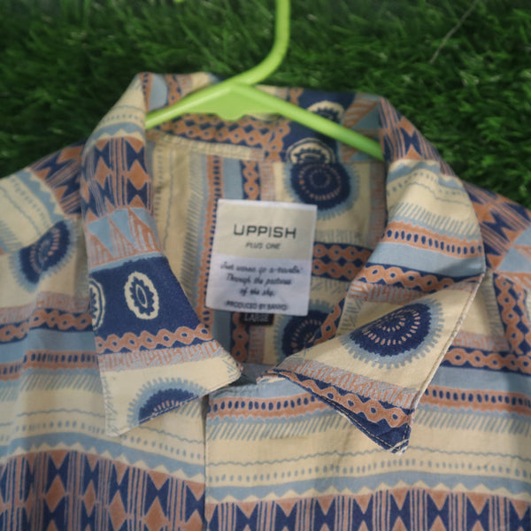 Vintage Uppish Tribal Pattern Shirt - Size L (Thrifted)
