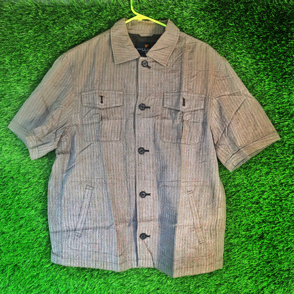Lyle & Scott Black Label Striped Utility Shirt – Size M (Thrifted)