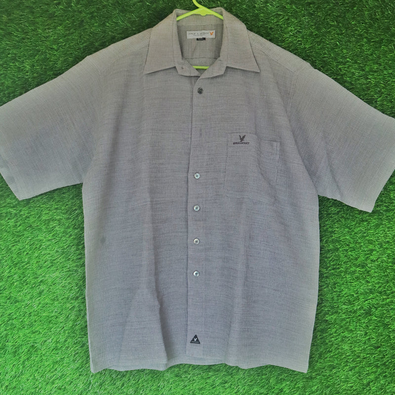 Lyle & Scott Collection Short Sleeve Shirt – Light Grey (Thrifted, Size L)