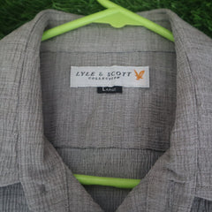 Lyle & Scott Collection Short Sleeve Shirt – Light Grey (Thrifted, Size L)