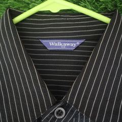 Walkaway Black Pinstripe Shirt – Thrifted | Size 105 (Approx. XL)