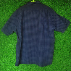 JW Anderson x Uniqlo Navy Blue Checkered Shirt – Thrifted | Size XL