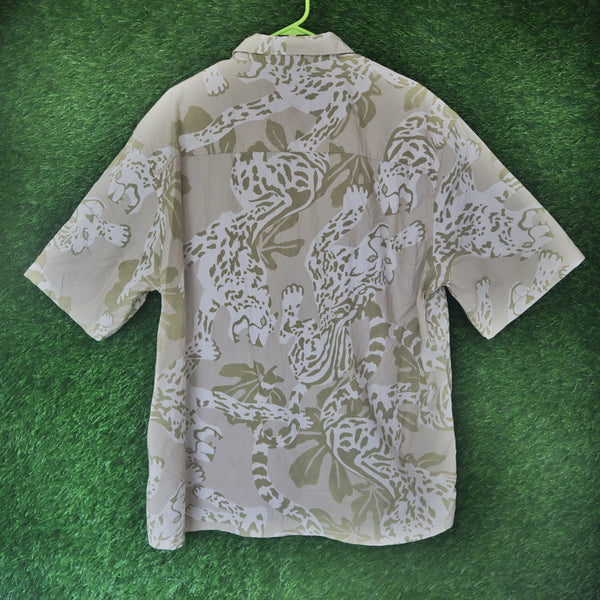 H&M Tropical Leopard Print Casual Shirt - Large