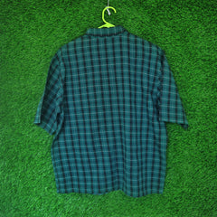 1Percent Eleven Green Checkered Oversized Shirt (Thrifted) SIZE M-L