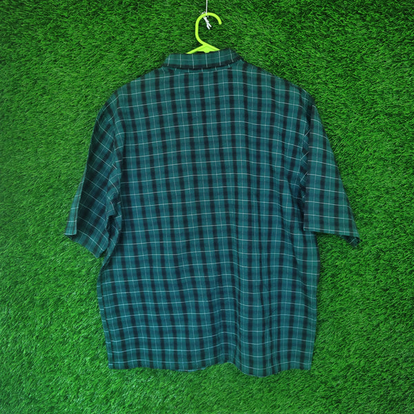 1Percent Eleven Green Checkered Oversized Shirt (Thrifted) SIZE M-L