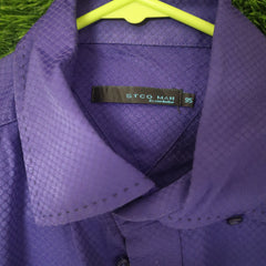 STCO MAN Textured Purple Shirt - Large