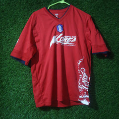 Vintage South Korea National Football Team Jersey – Red | KEA Edition (Thrifted)- Large